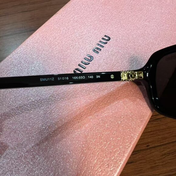 MIU MIU MU 11ZS 16K5S0 Black Grey Women\'s 51 mm Sunglasses main image 2